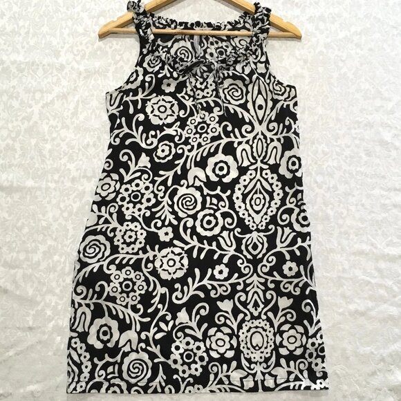 Old Navy Dresses & Skirts - Old Navy Womens Thin Cotton Shift Dress Black White Retro Floral